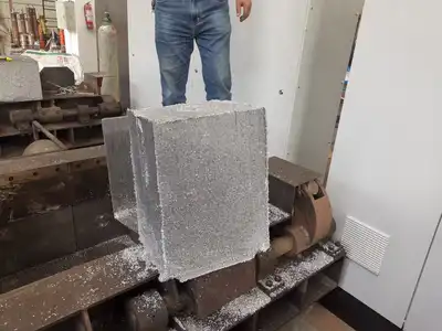 Aluminium turning block discharged from compaction machine