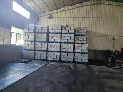 Aluminium turnings bales in warehouse