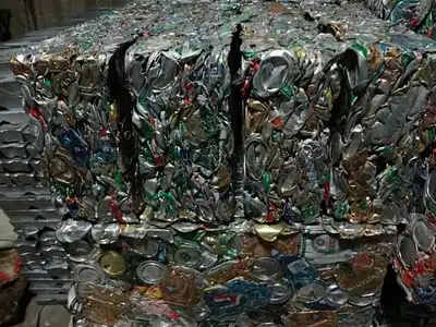 Dense rectangular aluminium UBC scrap bales
