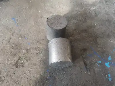 Cast iron briquette samples showing stable compact form