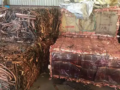 Heavy copper wire bales prepared for shipment