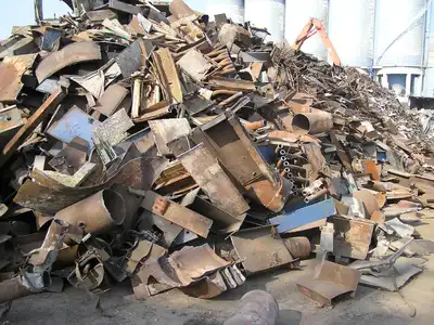 Oversized mixed heavy scrap at a recycling yard