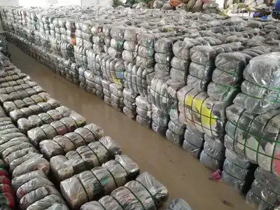 Large stock of compact old clothes bales