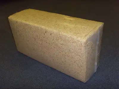 Dense rectangular rice husks block