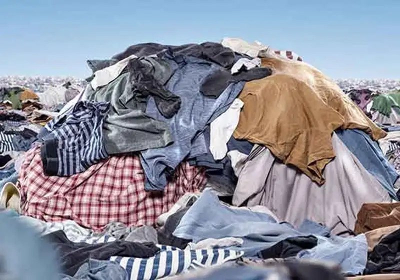 Loose used garments illustrating uncompressed textile stock
