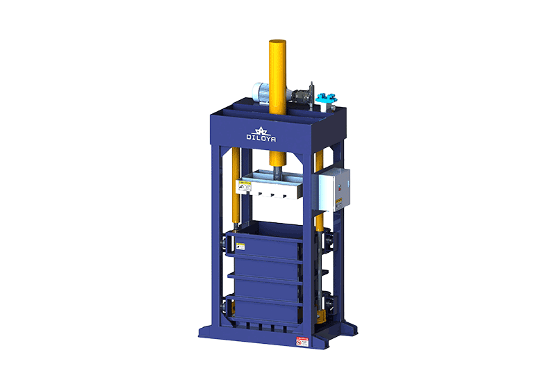 Vertical lifting-chamber baler illustration with open upper access