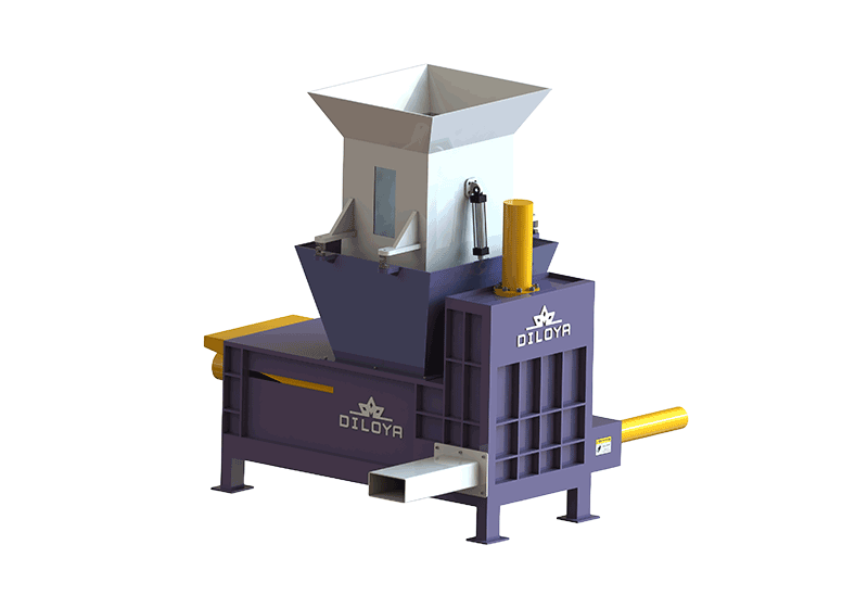 Hay and animal-bedding bagging baler illustration with upper feed hopper